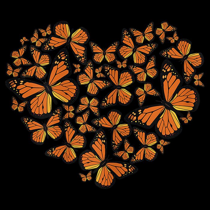 Monarch Butterfly Love Heart Cooling Performance Crew T-Shirt