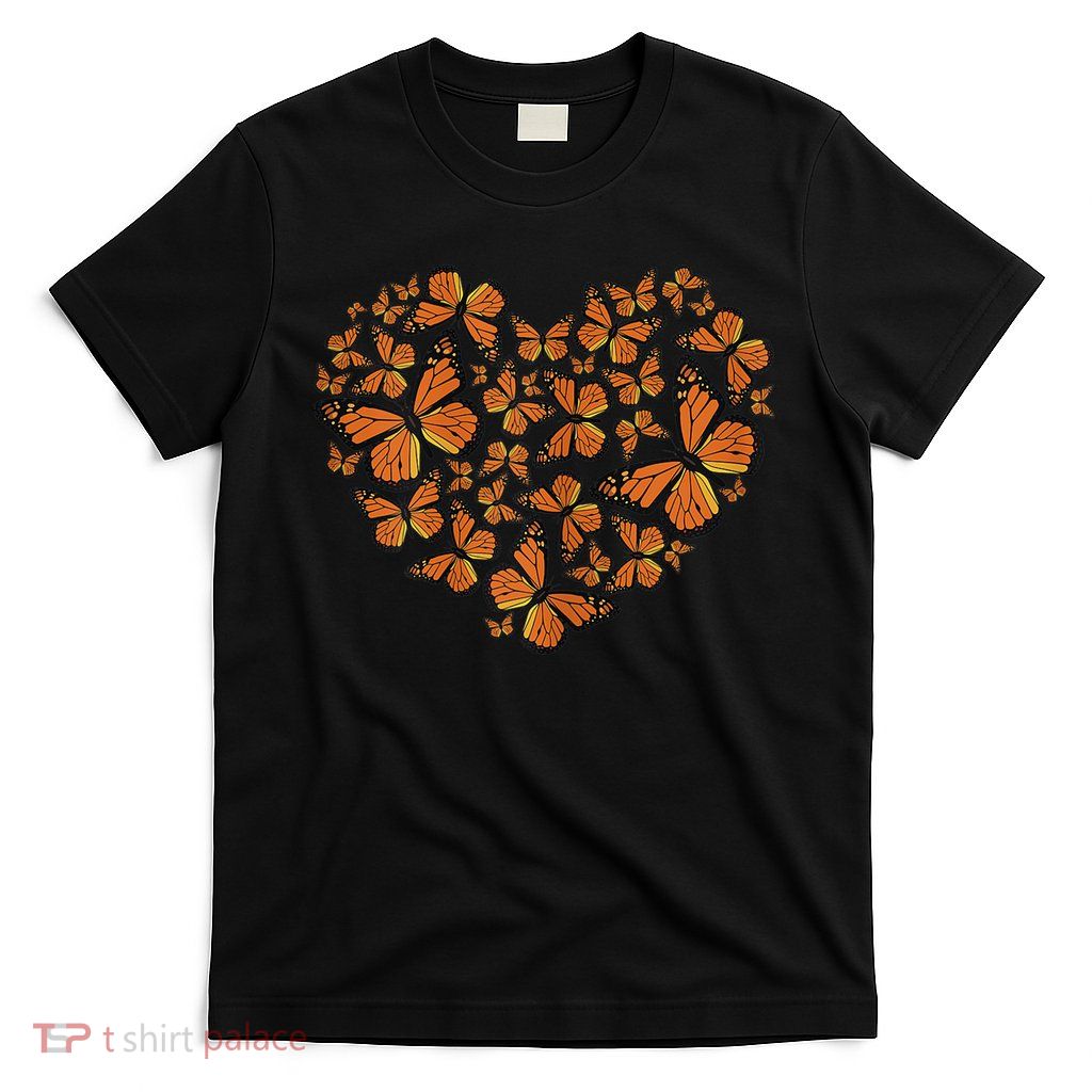 Monarch Butterfly Love Heart T-Shirt