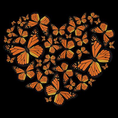 Monarch Butterfly Love Heart T-Shirt