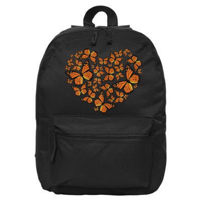 Monarch Butterfly Love Heart 16 in Basic Backpack