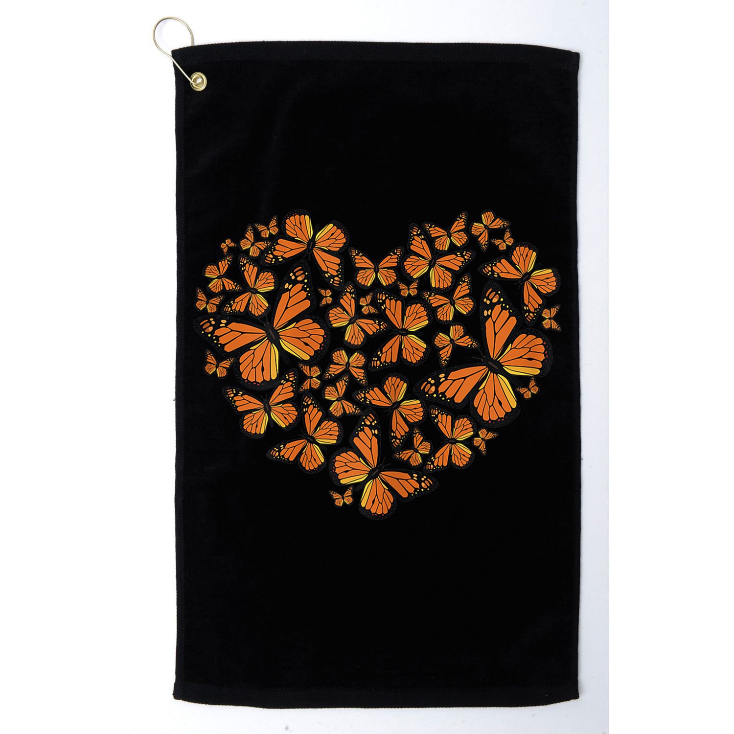 Monarch Butterfly Love Heart Golf Towel