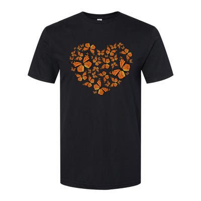 Monarch Butterfly Love Heart Softstyle CVC T-Shirt