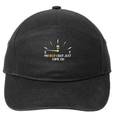 My Beer Light Just Came On Beer Dad Funny Father's Day 7-Panel Snapback Hat