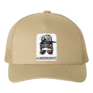 Messy Bun Life Of A Gamer Mom Mother's Day Gaming Mother Yupoong Adult 5-Panel Trucker Hat