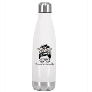 Messy Bun Life Of A Homeschool Mom Mother's Day Super Mamma Stainless Steel Insulated Water Bottle