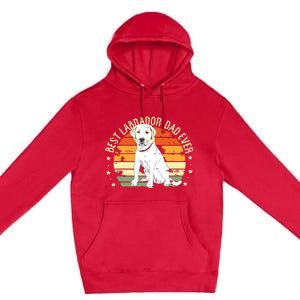 Men Best Labrador Dad Ever Retro Labrador Retriever Gifts Dog Premium Pullover Hoodie