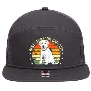 Men Best Labrador Dad Ever Retro Labrador Retriever Gifts Dog 7 Panel Mesh Trucker Snapback Hat