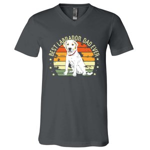 Men Best Labrador Dad Ever Retro Labrador Retriever Gifts Dog V-Neck T-Shirt