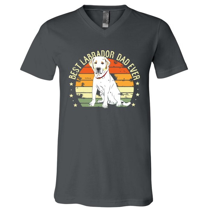 Men Best Labrador Dad Ever Retro Labrador Retriever Gifts Dog V-Neck T-Shirt