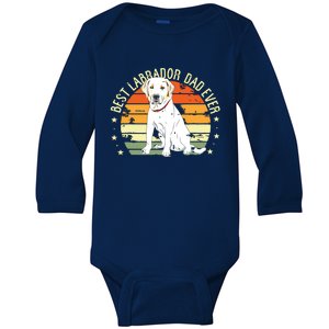 Men Best Labrador Dad Ever Retro Labrador Retriever Gifts Dog Baby Long Sleeve Bodysuit