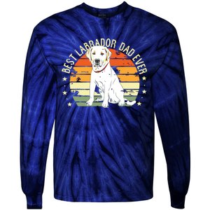 Men Best Labrador Dad Ever Retro Labrador Retriever Gifts Dog Tie-Dye Long Sleeve Shirt