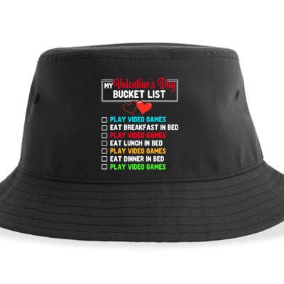 My Bucket List Funny Video Games Gamer Valentines Day Sustainable Bucket Hat