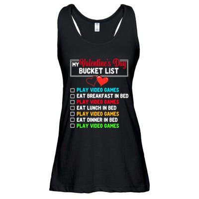 My Bucket List Funny Video Games Gamer Valentines Day Ladies Essential Flowy Tank