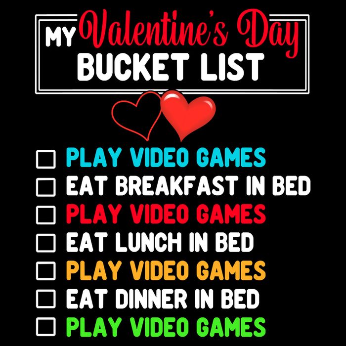 My Bucket List Funny Video Games Gamer Valentines Day 16 in Basic Backpack