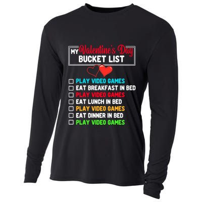 My Bucket List Funny Video Games Gamer Valentines Day Cooling Performance Long Sleeve Crew