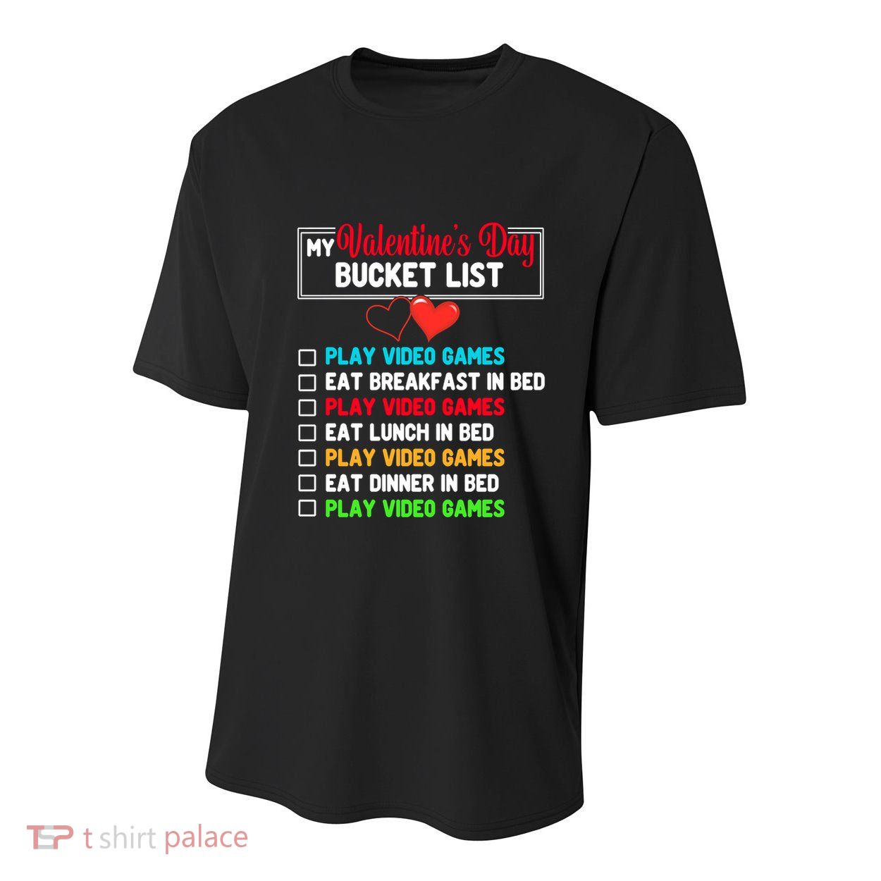 My Bucket List Funny Video Games Gamer Valentines Day Youth Performance Sprint T-Shirt