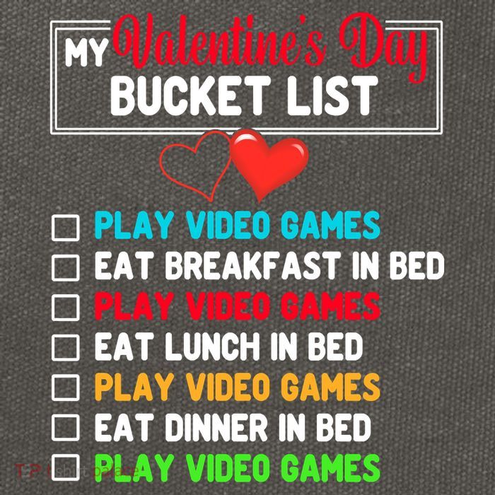 My Bucket List Funny Video Games Gamer Valentines Day Cotton Canvas Backpack
