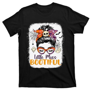 Messy Bun Little Miss Bootiful Boo Halloween T-Shirt