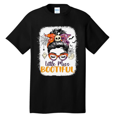 Messy Bun Little Miss Bootiful Boo Halloween Tall T-Shirt