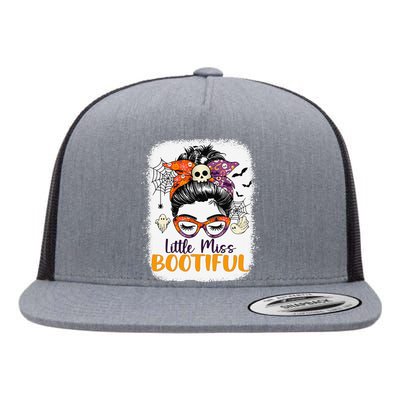 Messy Bun Little Miss Bootiful Boo Halloween Flat Bill Trucker Hat