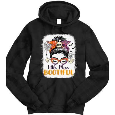 Messy Bun Little Miss Bootiful Boo Halloween Tie Dye Hoodie