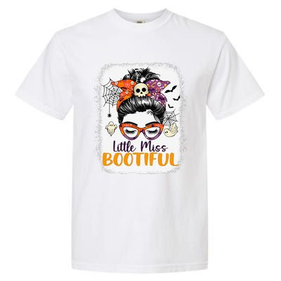 Messy Bun Little Miss Bootiful Boo Halloween Garment-Dyed Heavyweight T-Shirt