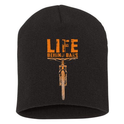 Mountain Bike Life Behind Bars Funny Biking Short Acrylic Beanie