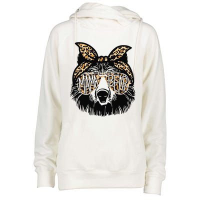 Mama Bear Leopard Bandana Sunglasses Mother's Day Gift Womens Funnel Neck Pullover Hood