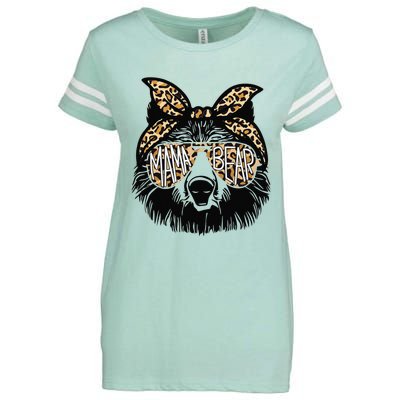 Mama Bear Leopard Bandana Sunglasses Mother's Day Gift Enza Ladies Jersey Football T-Shirt