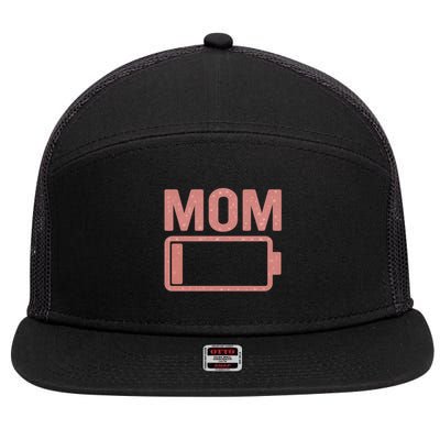 Mom Battery Level 7 Panel Mesh Trucker Snapback Hat