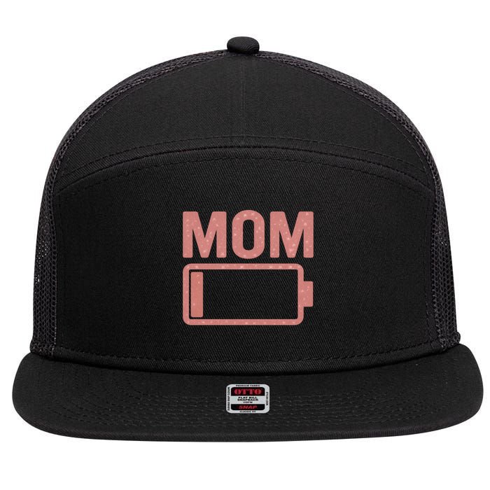 Mom Battery Level 7 Panel Mesh Trucker Snapback Hat