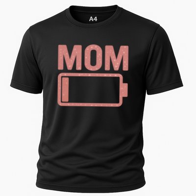 Mom Battery Level Cooling Performance Crew T-Shirt
