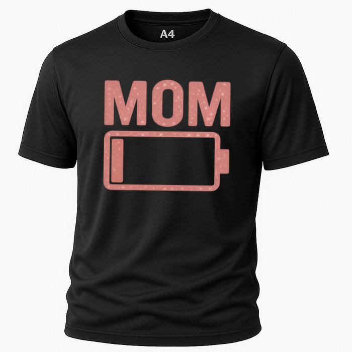 Mom Battery Level Cooling Performance Crew T-Shirt