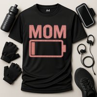 Mom Battery Level Cooling Performance Crew T-Shirt