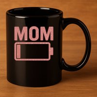 Mom Battery Level 11oz C Handle Ceramic Mug