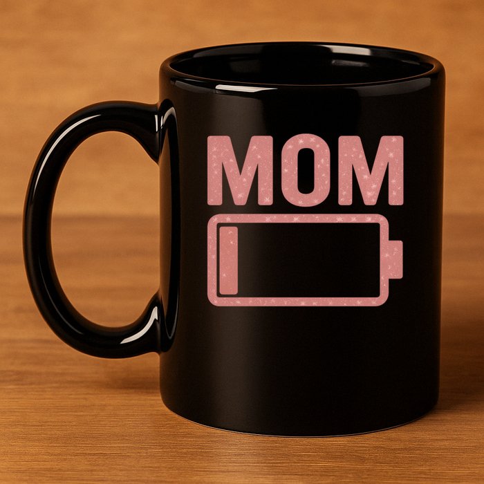Mom Battery Level 11oz C Handle Ceramic Mug