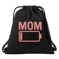 Mom Battery Level Drawstring Bag