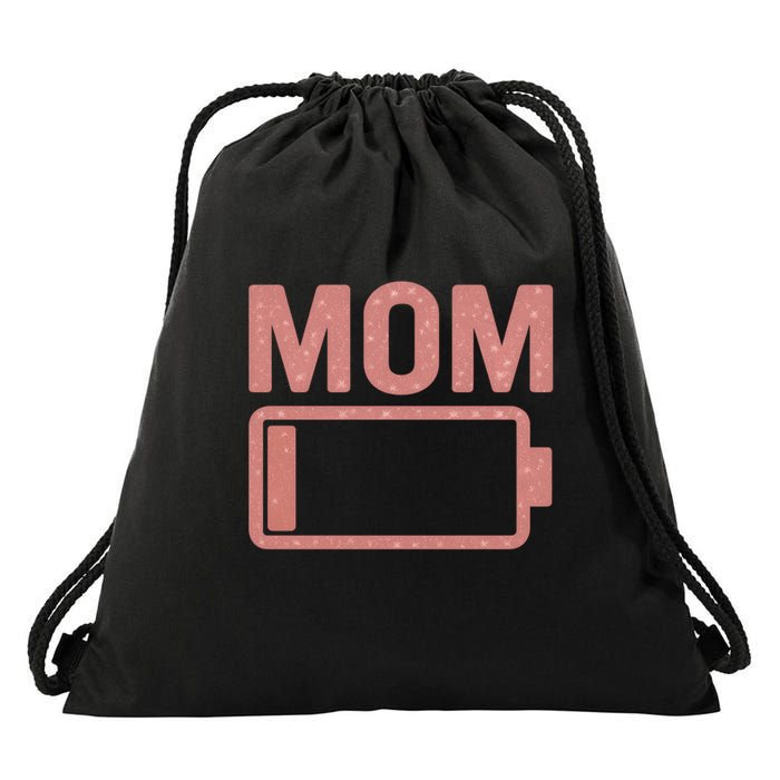 Mom Battery Level Drawstring Bag