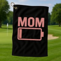 Mom Battery Level Golf Towel