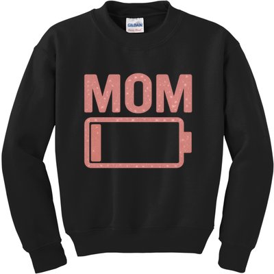 Mom Battery Level Kids Sweatshirt