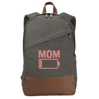 Mom Battery Level Cotton Canvas Backpack