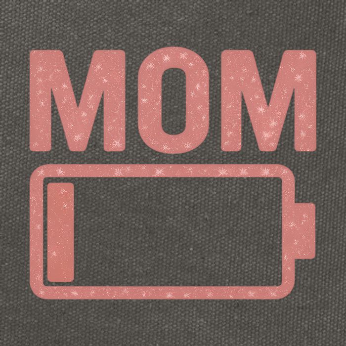 Mom Battery Level Cotton Canvas Backpack