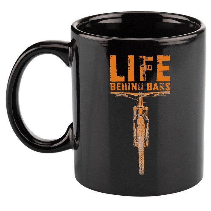 Mountain Bike Life Behind Bars Funny Biking 11oz C Handle Ceramic Mug