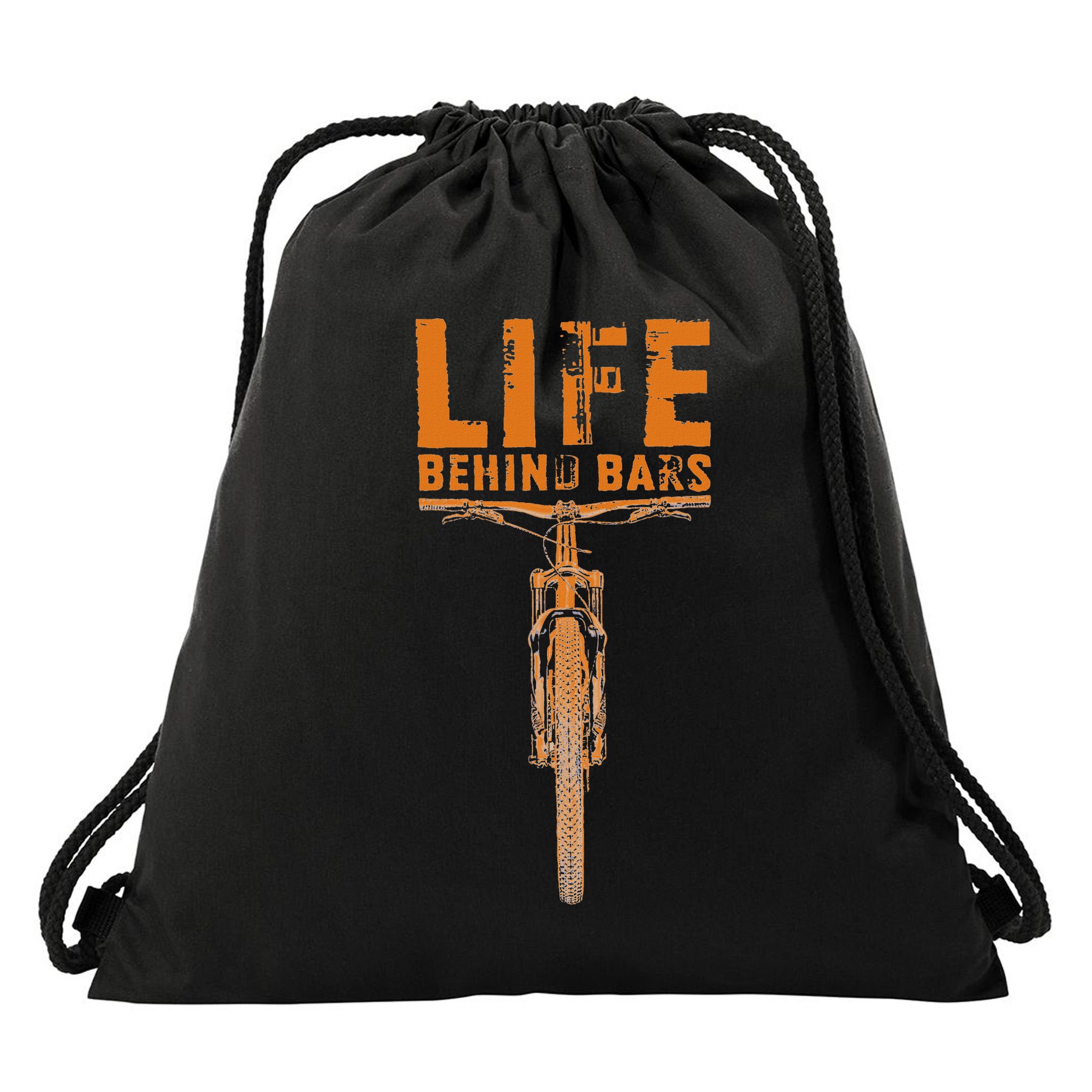 Mountain Bike Life Behind Bars Funny Biking Drawstring Bag