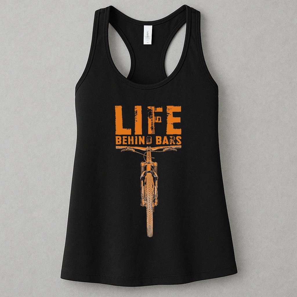 Mountain Bike Life Behind Bars Funny Biking Womens Tank Top