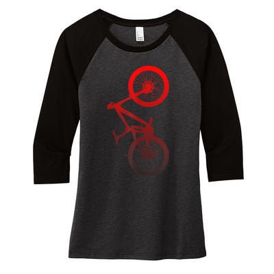 Mountain Bike MTB Women's Tri-Blend 3/4-Sleeve Raglan Shirt