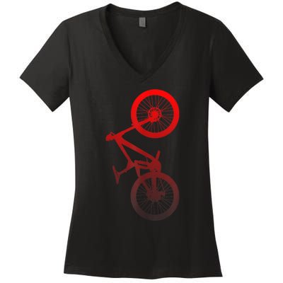 Mountain Bike MTB Women's V-Neck T-Shirt