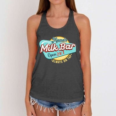 Mamas Boobery Milkshake Breast Milk Bar I Breastfeeding Women's Knotted Racerback Tank