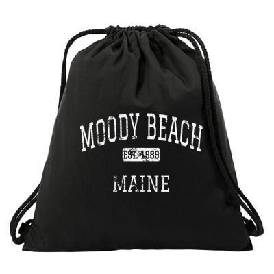 Moody Beach Maine Me Vintage Drawstring Bag