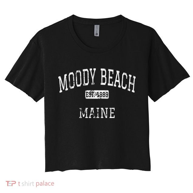 Moody Beach Maine Me Vintage Crop Top